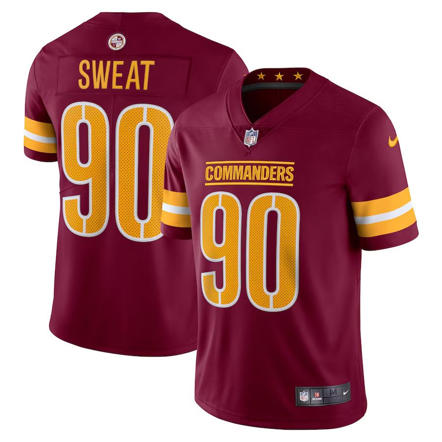 Men Washington Commanders 90 Montez Sweat Nike Burgundy Vapor Limited NFL Jersey